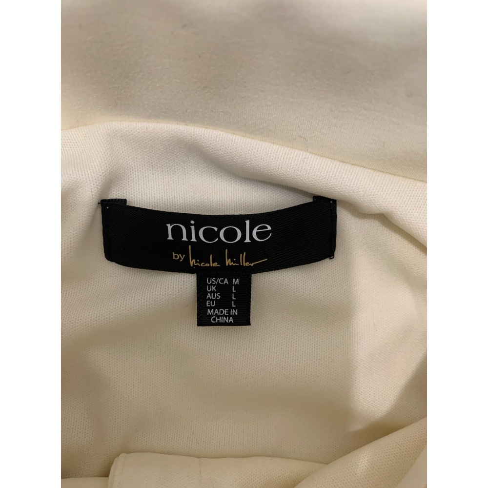 (E-122)Nicole by Nicole Miller Womens Ivory Snap Front Jacket Size M - Picture 8 of 11